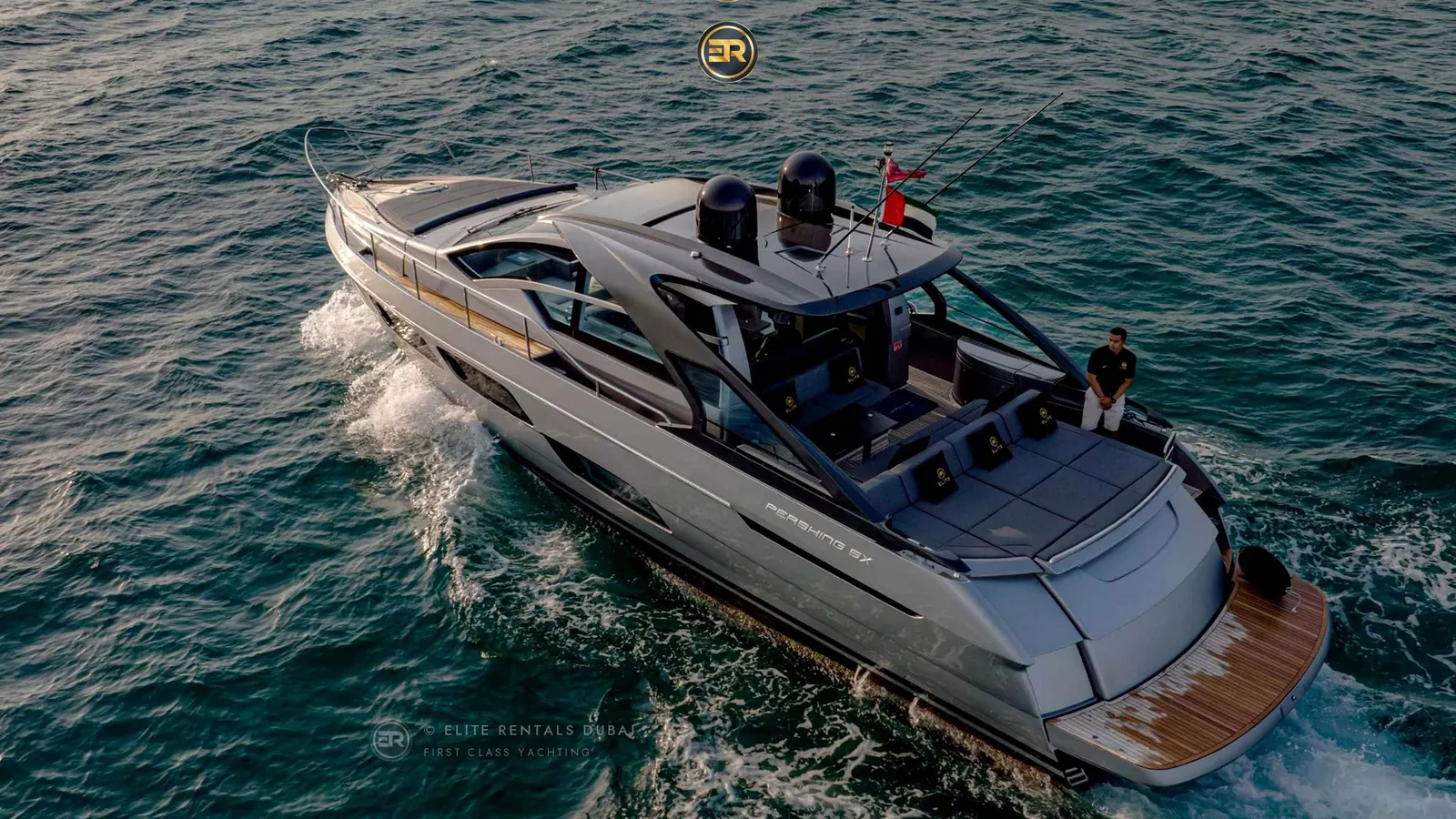 Elite Black Predator Pershing Yacht - Luxury Yacht Charter Dubai Marina