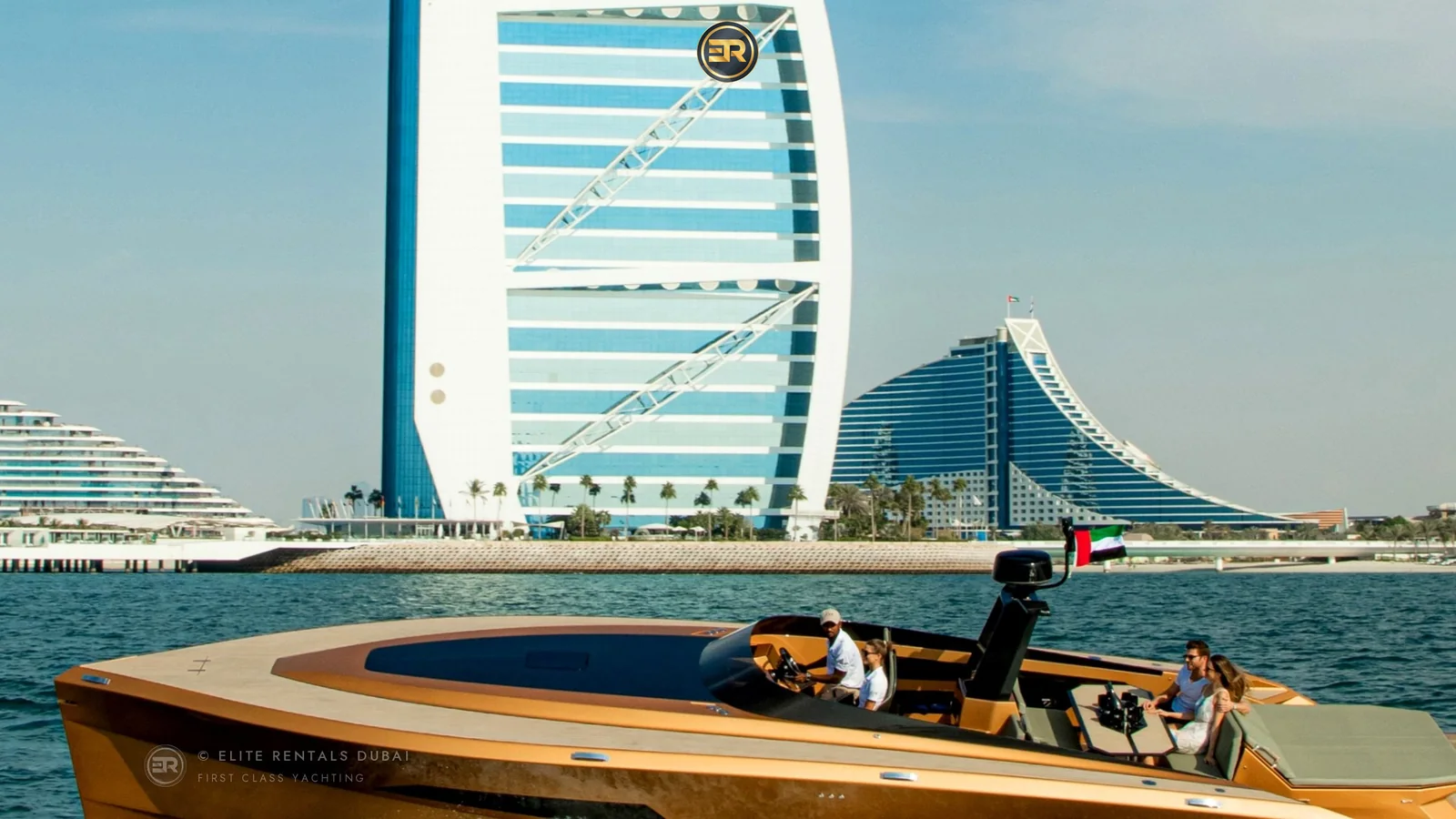 Elite golden Riva X1 Yacht - Luxury Yacht Charter Dubai Marina