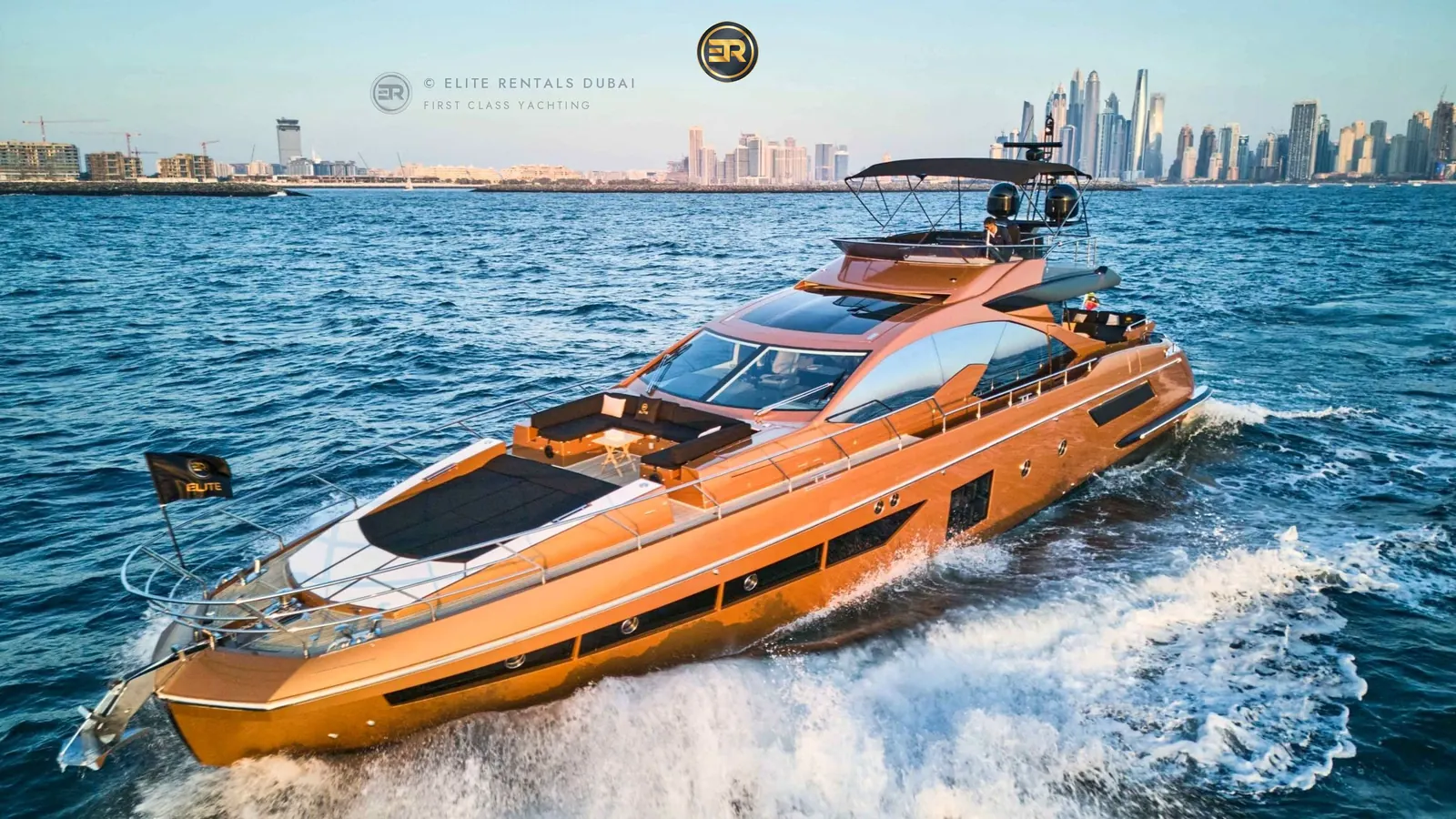 Elite X2 Golden Rivera Sport 90 Yacht - Luxury Yacht Charter Dubai Marina